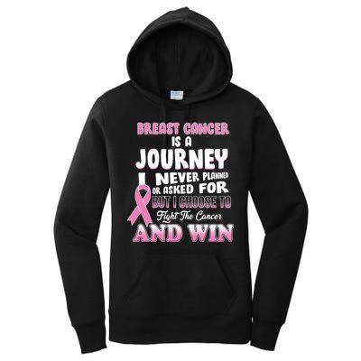 Fight The Journey And Win Breast Cancer Women's Pullover Hoodie