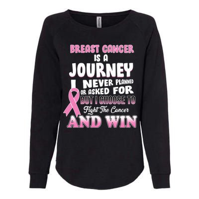 Fight The Journey And Win Breast Cancer Womens California Wash Sweatshirt