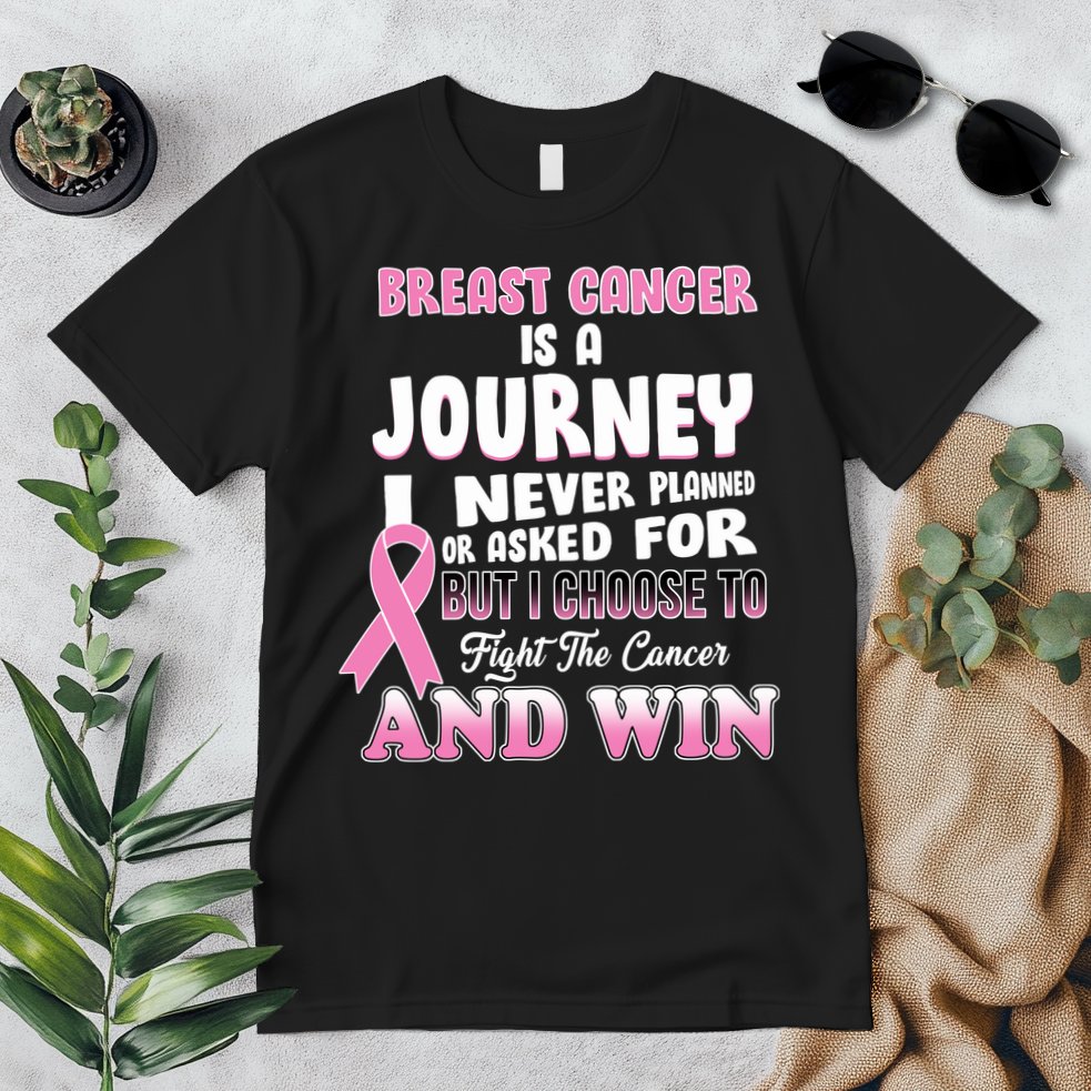 Fight The Journey And Win Breast Cancer Premium T-Shirt