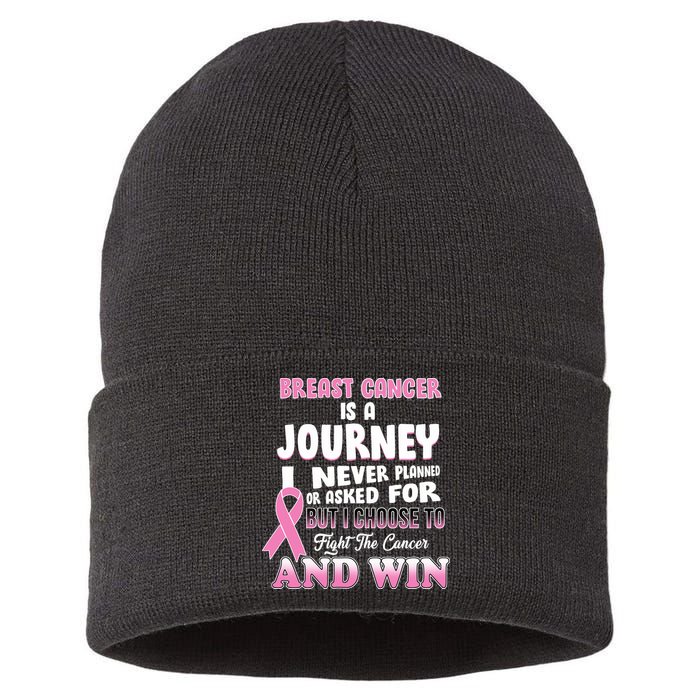 Fight The Journey And Win Breast Cancer Sustainable Knit Beanie