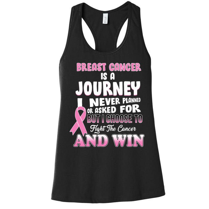 Fight The Journey And Win Breast Cancer Women's Racerback Tank