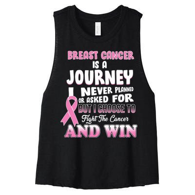 Fight The Journey And Win Breast Cancer Women's Racerback Cropped Tank