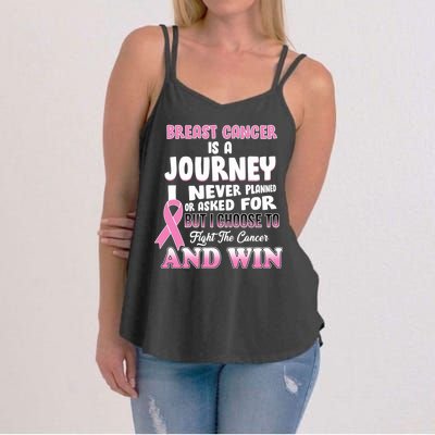 Fight The Journey And Win Breast Cancer Women's Strappy Tank