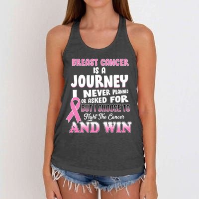 Fight The Journey And Win Breast Cancer Women's Knotted Racerback Tank