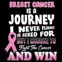 Fight The Journey And Win Breast Cancer Women's V-Neck T-Shirt