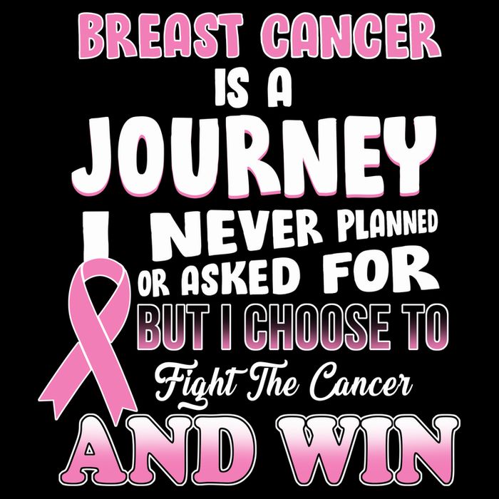 Fight The Journey And Win Breast Cancer Women's V-Neck T-Shirt