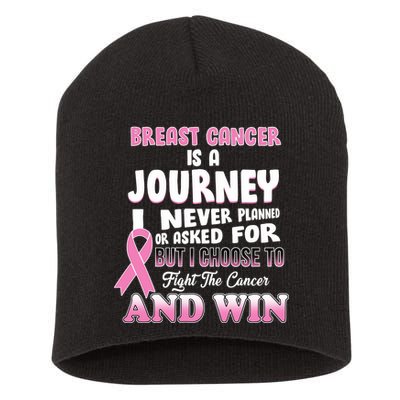 Fight The Journey And Win Breast Cancer Short Acrylic Beanie