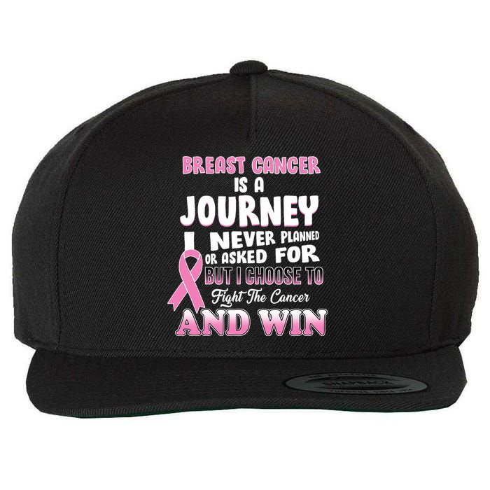 Fight The Journey And Win Breast Cancer Wool Snapback Cap