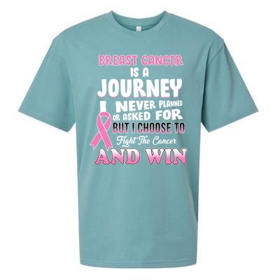 Fight The Journey And Win Breast Cancer Sueded Cloud Jersey T-Shirt