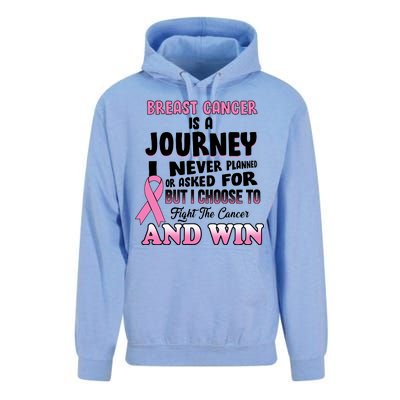 Fight The Journey And Win Breast Cancer Unisex Surf Hoodie