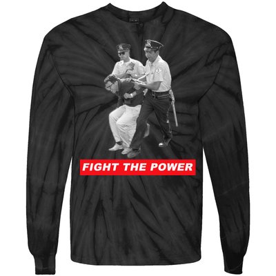 Fight The Power Bernie Arrested Tie-Dye Long Sleeve Shirt