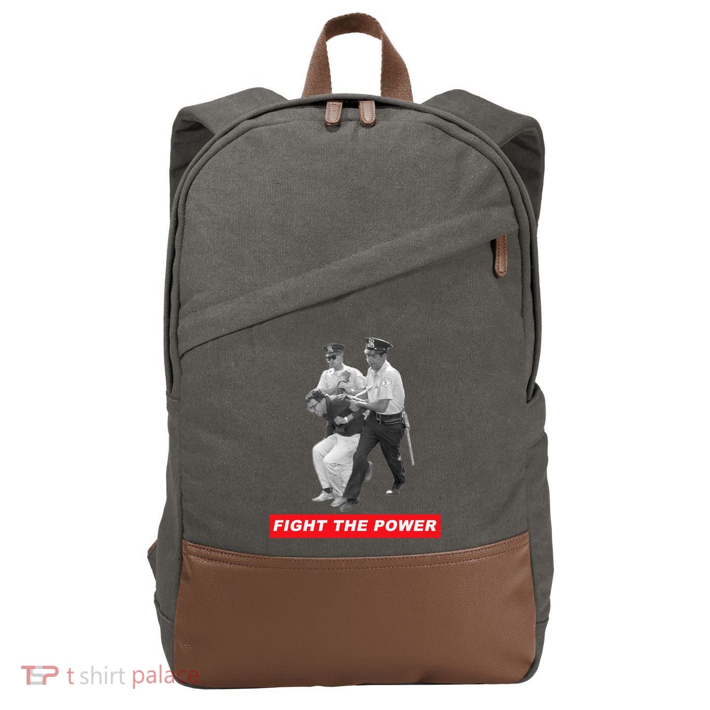 Fight The Power Bernie Arrested Cotton Canvas Backpack