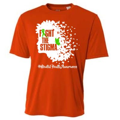 Fight The Stigma Butterflies Mental Health Cooling Performance Crew T-Shirt