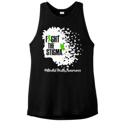 Fight The Stigma Butterflies Mental Health Ladies PosiCharge Tri-Blend Wicking Tank