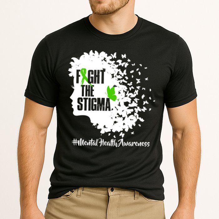 Fight The Stigma Butterflies Mental Health Cooling Performance Crew T-Shirt