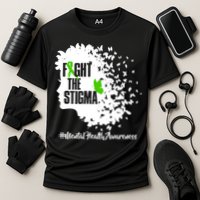 Fight The Stigma Butterflies Mental Health Cooling Performance Crew T-Shirt