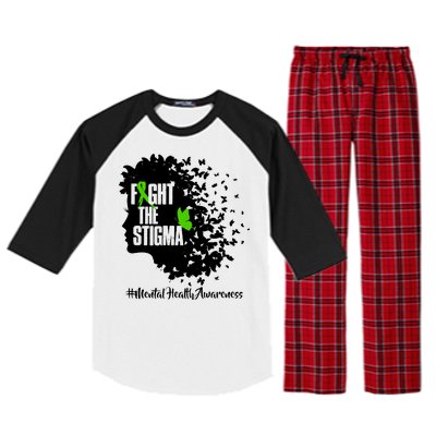 Fight The Stigma Butterflies Mental Health Raglan Sleeve Pajama Set