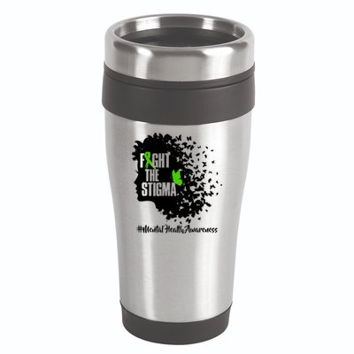Fight The Stigma Butterflies Mental Health 16oz Travel Tumbler