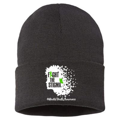 Fight The Stigma Butterflies Mental Health Sustainable Knit Beanie