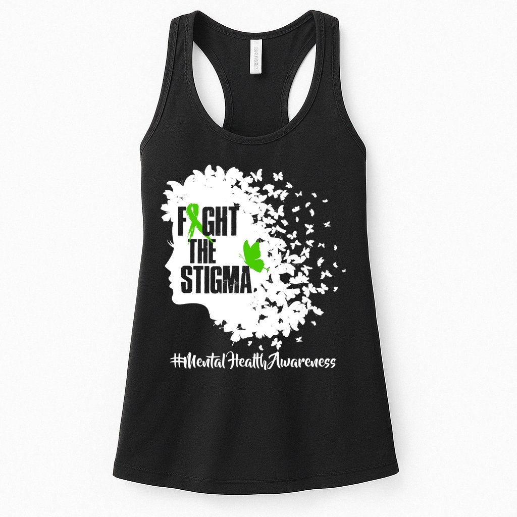 Fight The Stigma Butterflies Mental Health Womens Tank Top