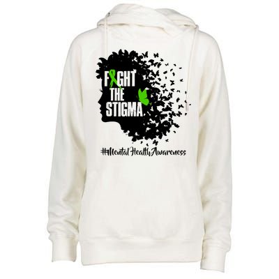 Fight The Stigma Butterflies Mental Health Womens Funnel Neck Pullover Hood