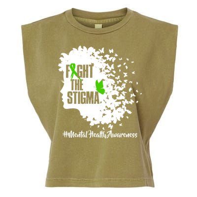 Fight The Stigma Butterflies Mental Health Garment-Dyed Women's Muscle Tee