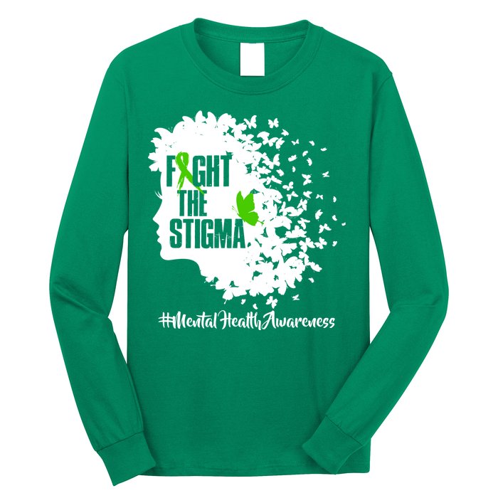 Fight The Stigma Butterflies Mental Health Long Sleeve Shirt