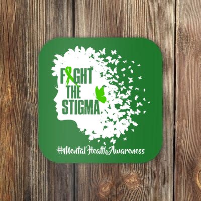 Fight The Stigma Butterflies Mental Health Coaster