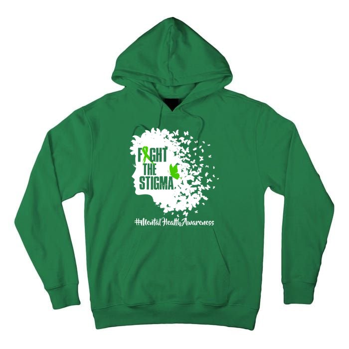 Fight The Stigma Butterflies Mental Health Tall Hoodie