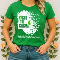 Fight The Stigma Butterflies Mental Health Womens T-Shirt