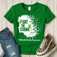 Fight The Stigma Butterflies Mental Health Womens T-Shirt