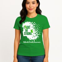 Fight The Stigma Butterflies Mental Health Womens T-Shirt