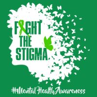 Fight The Stigma Butterflies Mental Health Womens T-Shirt