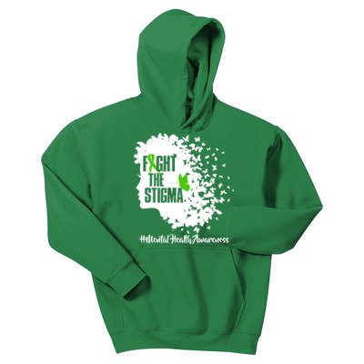 Fight The Stigma Butterflies Mental Health Kids Hoodie