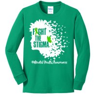 Fight The Stigma Butterflies Mental Health Kids Long Sleeve Shirt