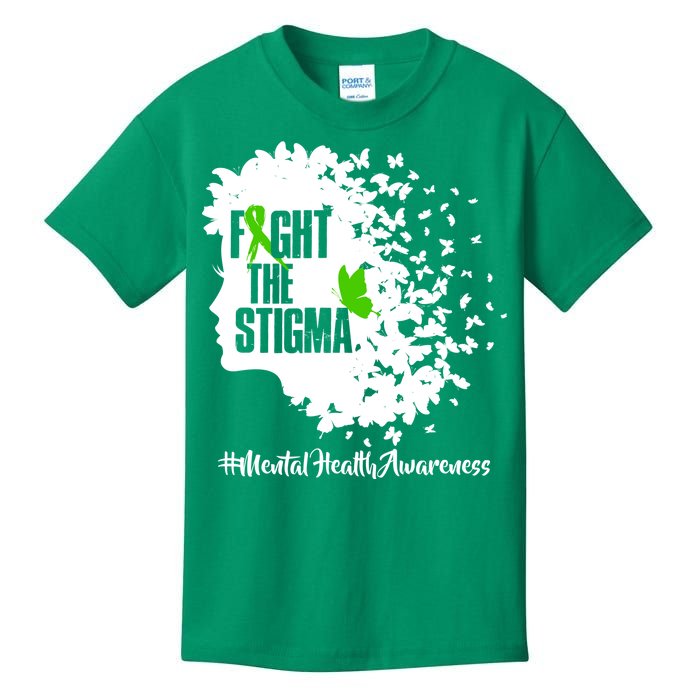 Fight The Stigma Butterflies Mental Health Kids T-Shirt