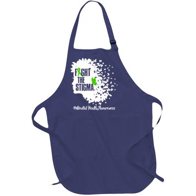 Fight The Stigma Butterflies Mental Health Full-Length Apron With Pockets