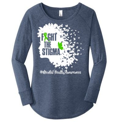 Fight The Stigma Butterflies Mental Health Women's Perfect Tri Tunic Long Sleeve Shirt