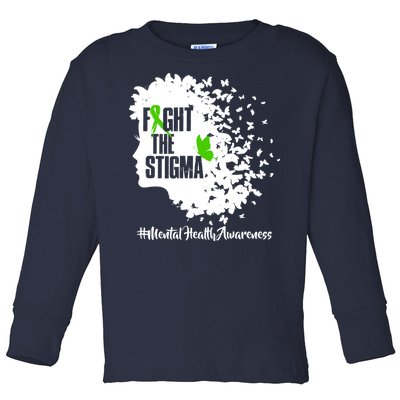 Fight The Stigma Butterflies Mental Health Toddler Long Sleeve Shirt