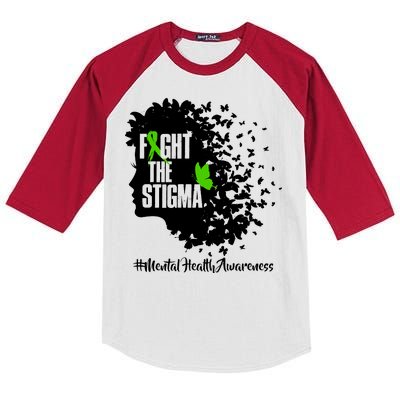 Fight The Stigma Butterflies Mental Health Kids Colorblock Raglan Jersey