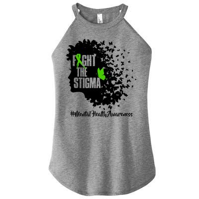 Fight The Stigma Butterflies Mental Health Women's Perfect Tri Rocker Tank