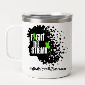 Fight The Stigma Butterflies Mental Health 12 oz Stainless Steel Tumbler Cup