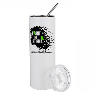 Fight The Stigma Butterflies Mental Health Stainless Steel Tumbler