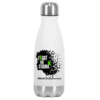 Fight The Stigma Butterflies Mental Health Stainless Steel Insulated Water Bottle