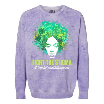 Fight The Stigma Mental Health Awareness Butterflies Colorblast Crewneck Sweatshirt