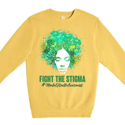 Fight The Stigma Mental Health Awareness Butterflies Premium Crewneck Sweatshirt