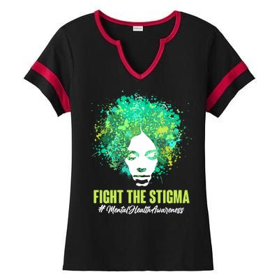 Fight The Stigma Mental Health Awareness Butterflies Ladies Halftime Notch Neck Tee