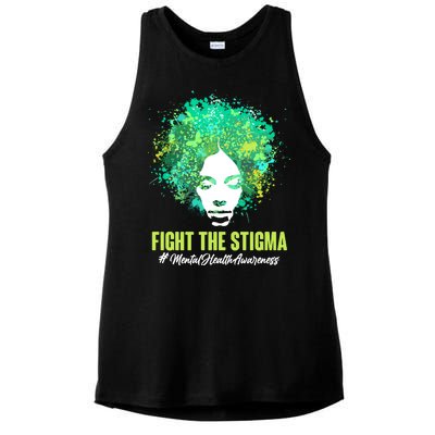 Fight The Stigma Mental Health Awareness Butterflies Ladies PosiCharge Tri-Blend Wicking Tank