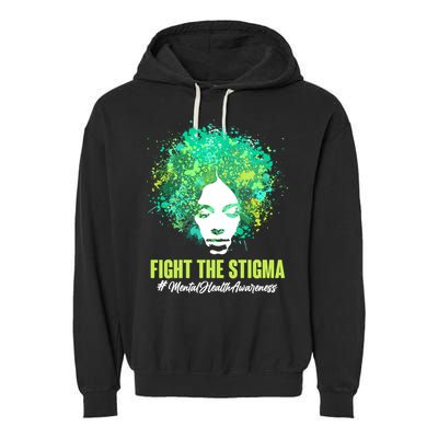 Fight The Stigma Mental Health Awareness Butterflies Garment-Dyed Fleece Hoodie
