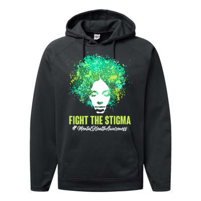 Fight The Stigma Mental Health Awareness Butterflies Performance Fleece Hoodie